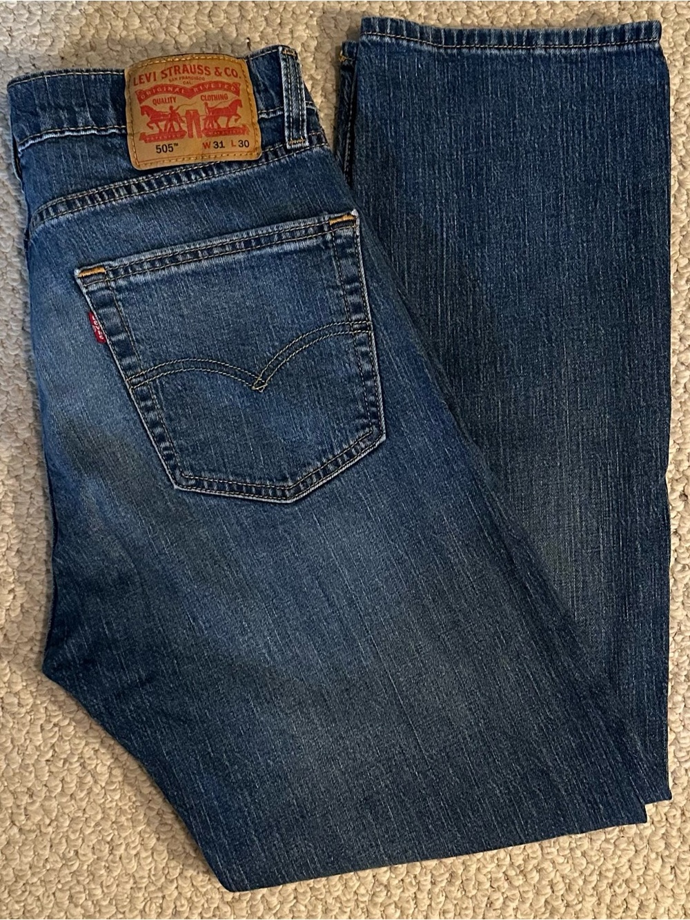 Levi's Men's Bootcut Jeans in Dark Blue Denim